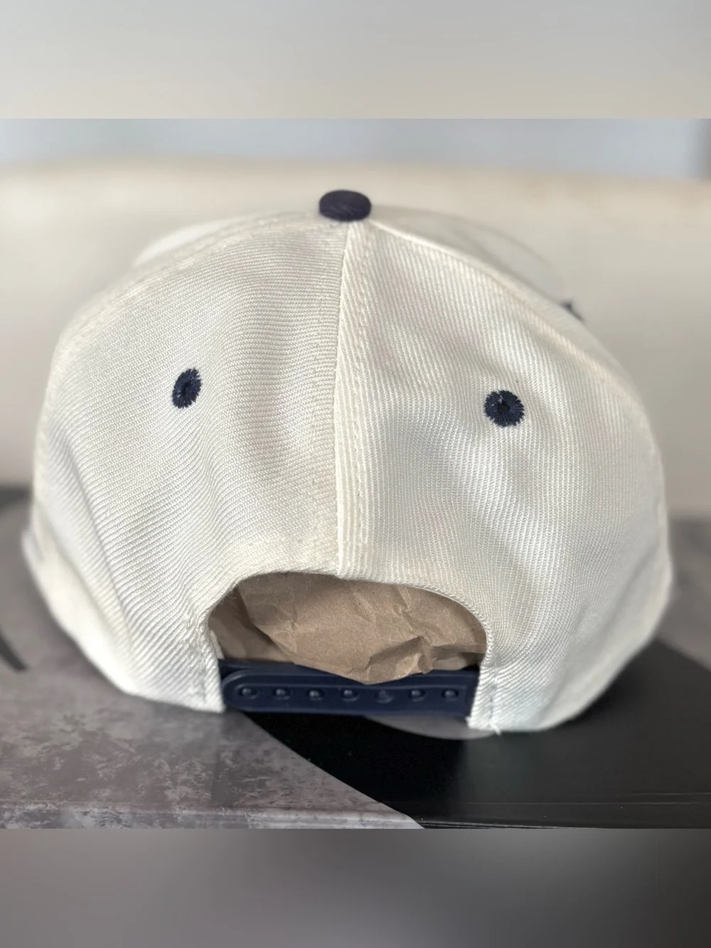 Vintage Indiana Pacers Logo Athletic Diamond Collection Snapback Cap Cream Blue